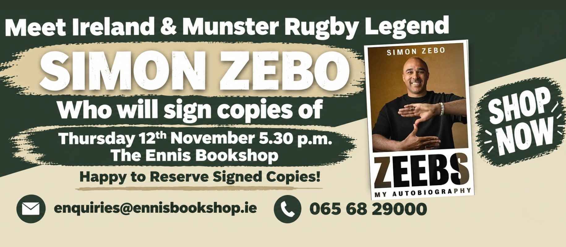 Simon Zebo Book Signing